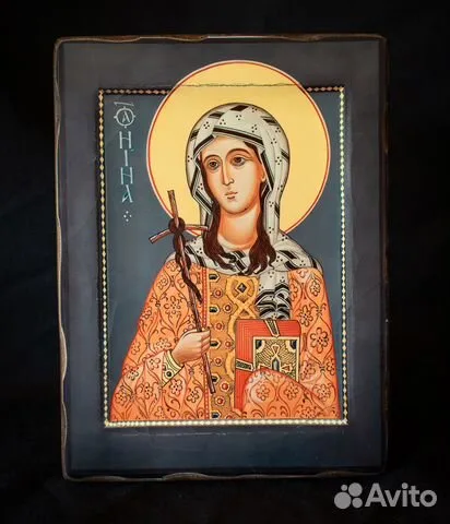 Икона деревянная " Святая Нина" в подарок