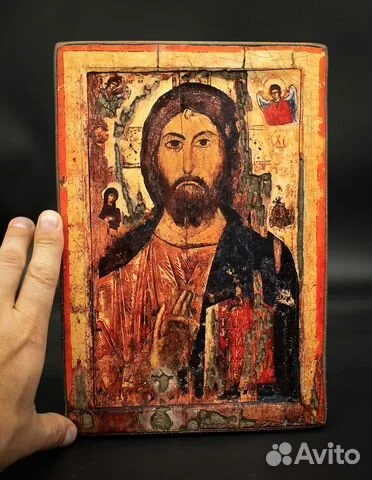 В подарок: Икона "Христос Вседержитель" дерево, ручная работа
