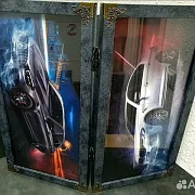 Подарочные нарды под стеклом «BMW против Mercedes» — фотография 1