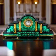 Подарочные часы «Наполеон» из малахита — фотография 1