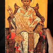 На память: Икона "Спиридон Тримифунтский на троне" — фотография 1