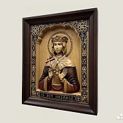 На память: Резная икона Святая Людмила Чешская — фотография 3