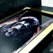 Подарочные нарды под стеклом «Золотой лев» — фотография 3