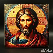 Подарочная икона "Христос Вседержитель" дерево, ручная работа — фотография 4