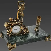 На память: Бронзовые часы «Шахтёрские» с одним пеналом — фотография 2