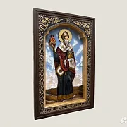 Святой Спиридон Тримифунтский икона резная в подарок — фотография 2