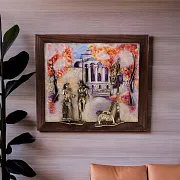В подарок: Картина «Вечерняя прогулка. Ессентуки» на ониксе — фотография 1