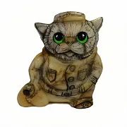 Скульптура «Кот с мешком» из камня — оригинальный подарок — фотография 3