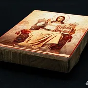 Икона "Господь-Вседержитель на троне" 15*12 см — красивый подарок — фотография 3