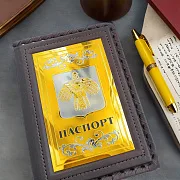 Обложка на паспорт из кожи «Герб Коми» — необычный подарок — фотография 1