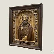 Святой Сергий Радонежский икона из ясеня — красивый подарок — фотография 3