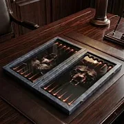 Нарды под стеклом «Свирепый медведь» — оригинальный подарок — фотография 4