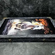 Нарды под стеклом «Лошади» — оригинальный подарок — фотография 8