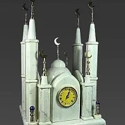 Часы «Мечеть» из мрамора в кожаном чемодане — необычный подарок — фотография 2