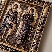 На память: Резная Икона Архангелы Михаил и Гавриил — фотография 2