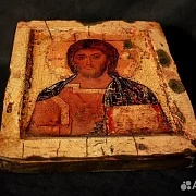 Икона "Христос Вседержитель" дерево, ручная работа — оригинальный подарок — фотография 5