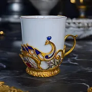 Кофейная чашка "Павлин" — красивый подарок — фотография 1