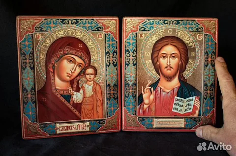 Венчальная пара. Казанская Богоматерь и Вседержите — красивый подарок
