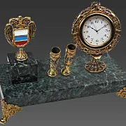 Часы «Элина» с гербом ФСО и подставками — оригинальный подарок — фотография 2