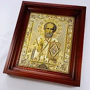 Икона Николая Чудотворца /в киоте/. Златоуст — красивый подарок — фотография 7