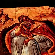 Икона "Св. Пророк Илья и ворон"+ подставка — оригинальный подарок — фотография 7
