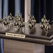 Ручная работа: Диорама «Русские драгуны 1812 г.» из бронзы и ясеня, 1:72 — фотография 1
