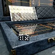 Нарды под стеклом «Золотая классика» — оригинальный подарок — фотография 9