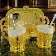 Кофейная пара из фарфора "Узорная". Златоуст — красивый подарок — фотография 1