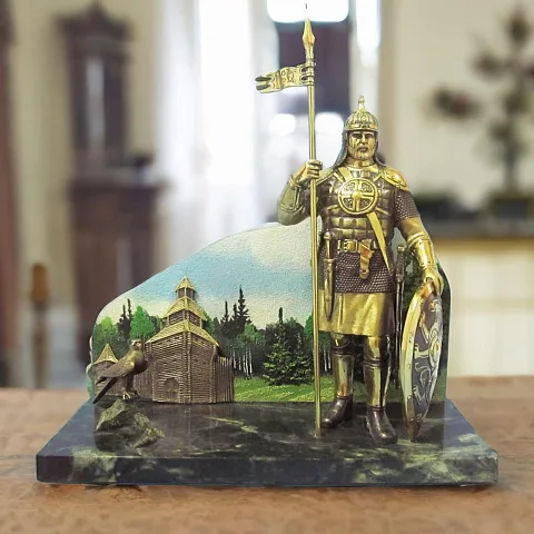 Подарочная композиция «Русь изначальная» (Витязь) из бронзы