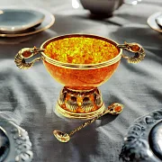 Салатница суенирная из янтаря с ложкой — красивый подарок — фотография 1