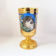Винная чарка с блюдцем "Волк". Златоуст — необычный подарок — фотография 5
