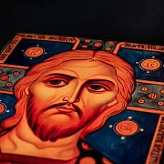 На память: Икона "Христос Вседержитель". Авторская техника — фотография 6