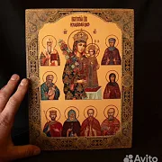 Икона Богоматери "Неувядаемый цвет со святыми" — необычный подарок — фотография 1