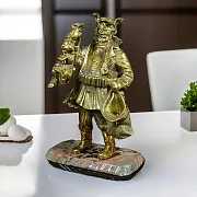 На память: Фигура «Охотник» из латуни и бронзы на креноиде — фотография 1