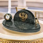 Подарочные часы «Престиж» с визитницей и подставкой — фотография 1
