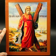 Икона деревянная "Святой Апостол Андрей" в подарок — фотография 1