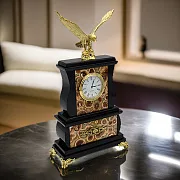 На память: Часы «Орёл» с яшмой и долеритом, 155×70×285 мм — фотография 1