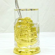 Латунный подстаканник «Корабли» — оригинальный подарок — фотография 4