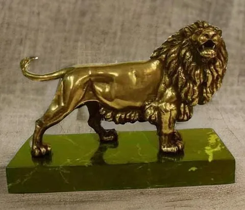 Ручная работа: Статуэтка «Лев» со змеевиком