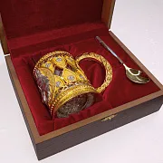 Подарочный подстаканник для чая «Волк» из бронзы — фотография 4